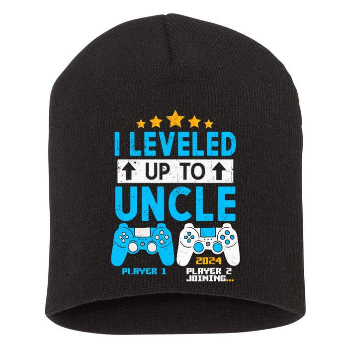 I Leveled Up To Uncle 2024 Gamer Soon To Be Uncle 2024 Short Acrylic Beanie