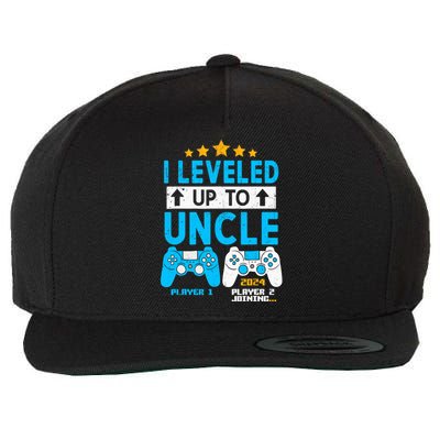 I Leveled Up To Uncle 2024 Gamer Soon To Be Uncle 2024 Wool Snapback Cap