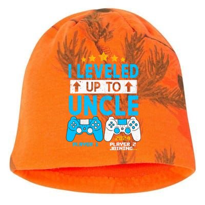 I Leveled Up To Uncle 2024 Gamer Soon To Be Uncle 2024 Kati - Camo Knit Beanie