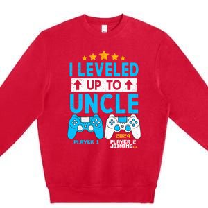 I Leveled Up To Uncle 2024 Gamer Soon To Be Uncle 2024 Premium Crewneck Sweatshirt