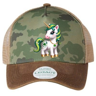Irish Luck Unicorn – Golden Horn and Shamrock Design Legacy Tie Dye Trucker Hat