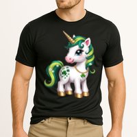 Irish Luck Unicorn – Golden Horn and Shamrock Design Performance Shirt