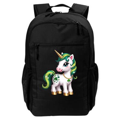 Irish Luck Unicorn – Golden Horn and Shamrock Design Backpack