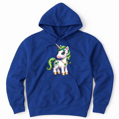 Irish Luck Unicorn – Golden Horn and Shamrock Design Hoodie