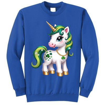 Irish Luck Unicorn – Golden Horn and Shamrock Design Sweatshirt