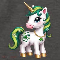 Irish Luck Unicorn – Golden Horn and Shamrock Design Vector Backpack