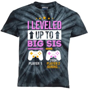 I Leveled Up To Big Sis Player 2 Joining 2024 Kids Tie-Dye T-Shirt