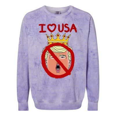 I Love Usa Cancel King Trump! Colorblast Crewneck Sweatshirt