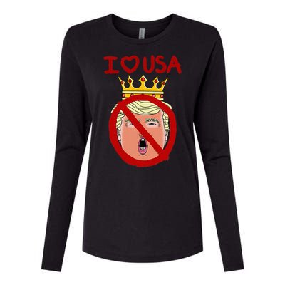 I Love Usa Cancel King Trump! Womens Cotton Relaxed Long Sleeve T-Shirt