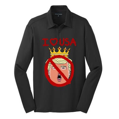 I Love Usa Cancel King Trump! Silk Touch Performance Long Sleeve Polo