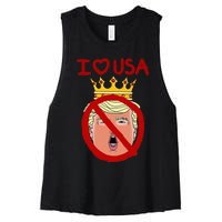 I Love Usa Cancel King Trump! Women's Racerback Cropped Tank