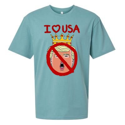 I Love Usa Cancel King Trump! Sueded Cloud Jersey T-Shirt