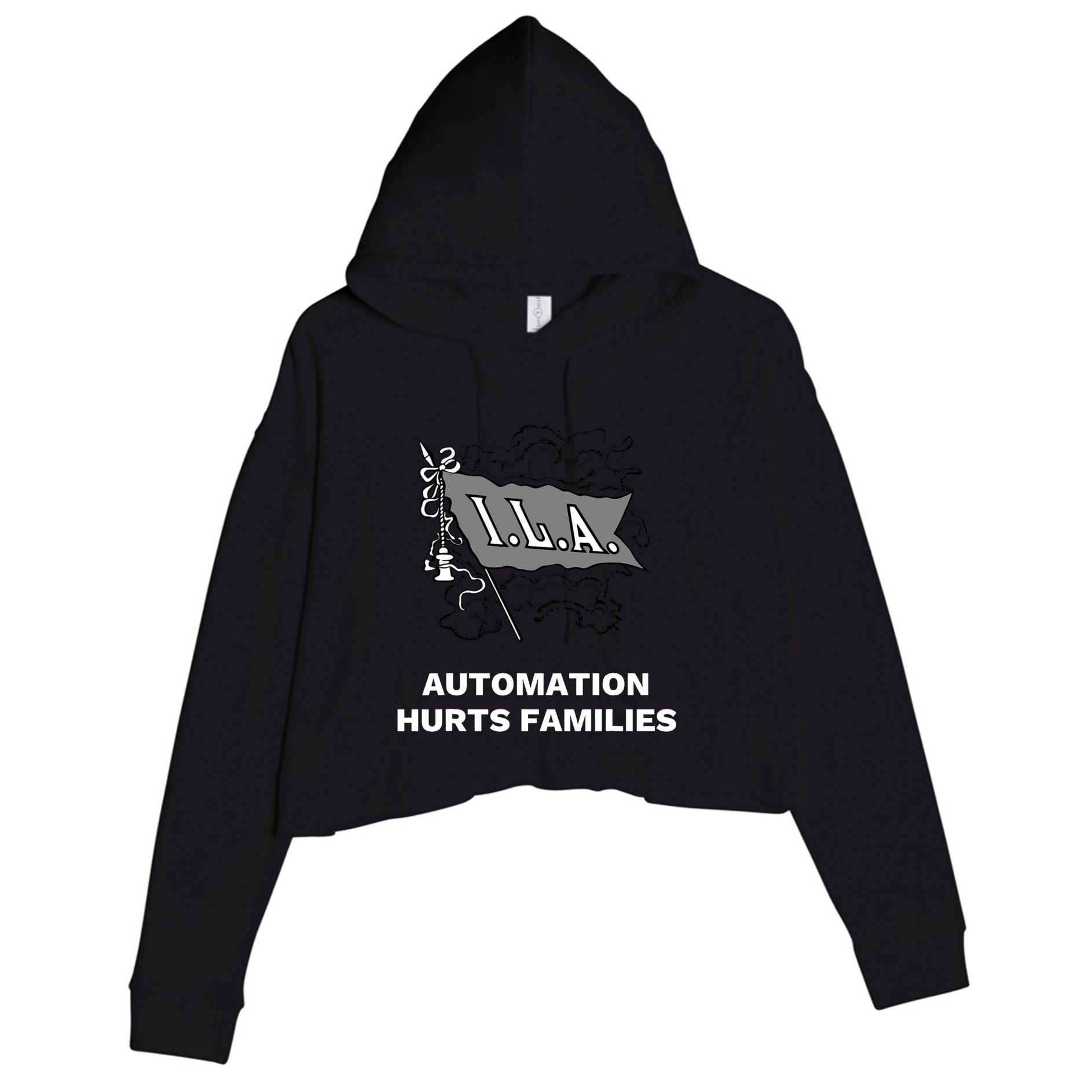 Ila Longshoremen Union Strike Port Workers Union Crop Fleece Hoodie