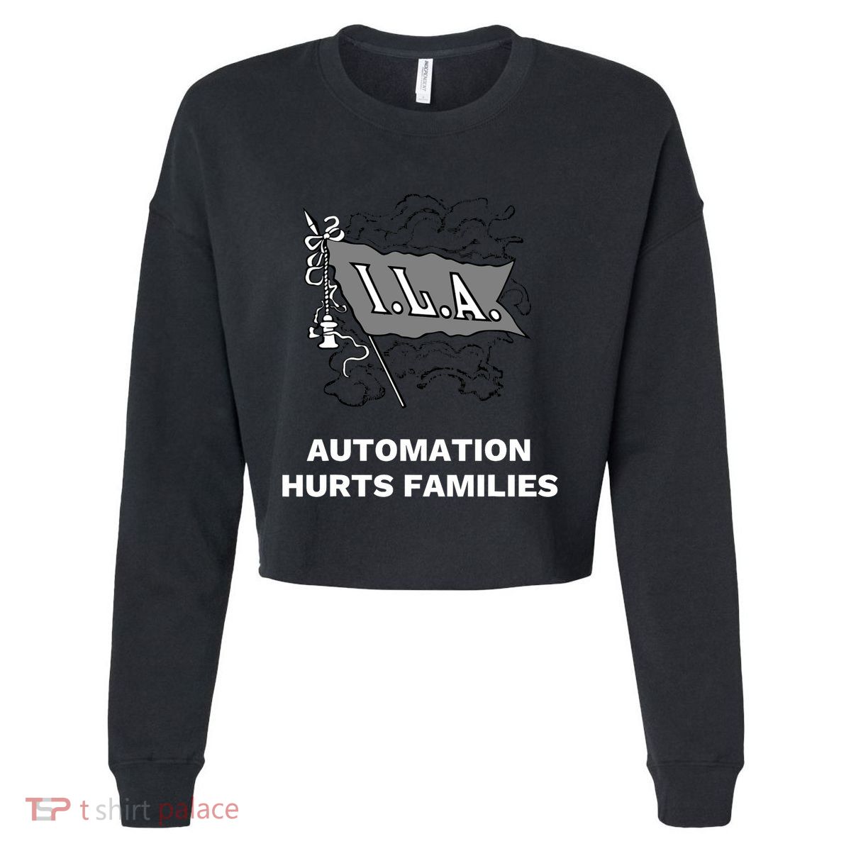Ila Longshoremen Union Strike Port Workers Union Cropped Pullover Crew