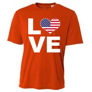 I Love Usa Funny Gift Heart Flag Usa Cute Gift Cooling Performance Crew T-Shirt