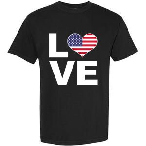 I Love Usa Funny Gift Heart Flag Usa Cute Gift Garment-Dyed Heavyweight T-Shirt