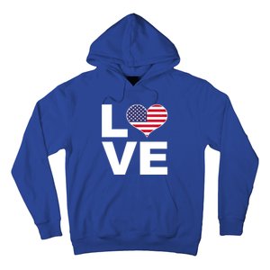 I Love Usa Funny Gift Heart Flag Usa Cute Gift Hoodie