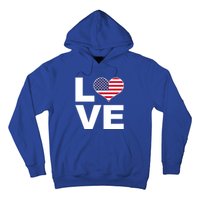 I Love Usa Funny Gift Heart Flag Usa Cute Gift Hoodie