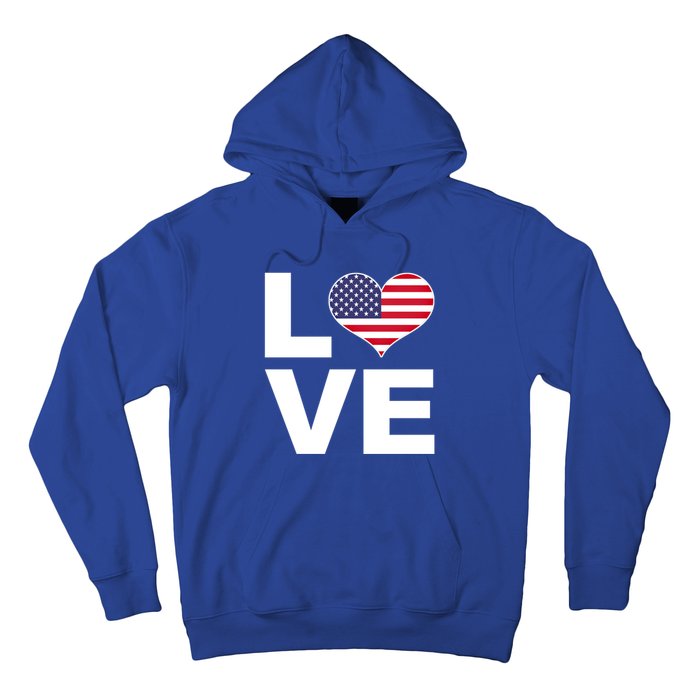 I Love Usa Funny Gift Heart Flag Usa Cute Gift Hoodie