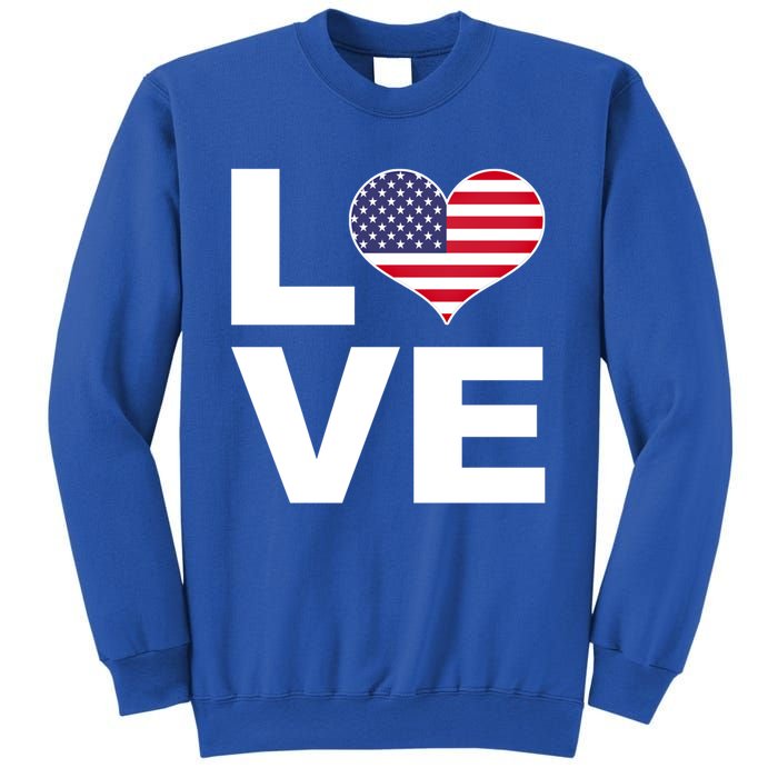 I Love Usa Funny Gift Heart Flag Usa Cute Gift Sweatshirt