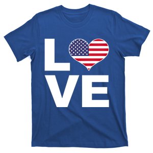 I Love Usa Funny Gift Heart Flag Usa Cute Gift T-Shirt