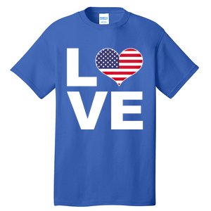 I Love Usa Funny Gift Heart Flag Usa Cute Gift Tall T-Shirt