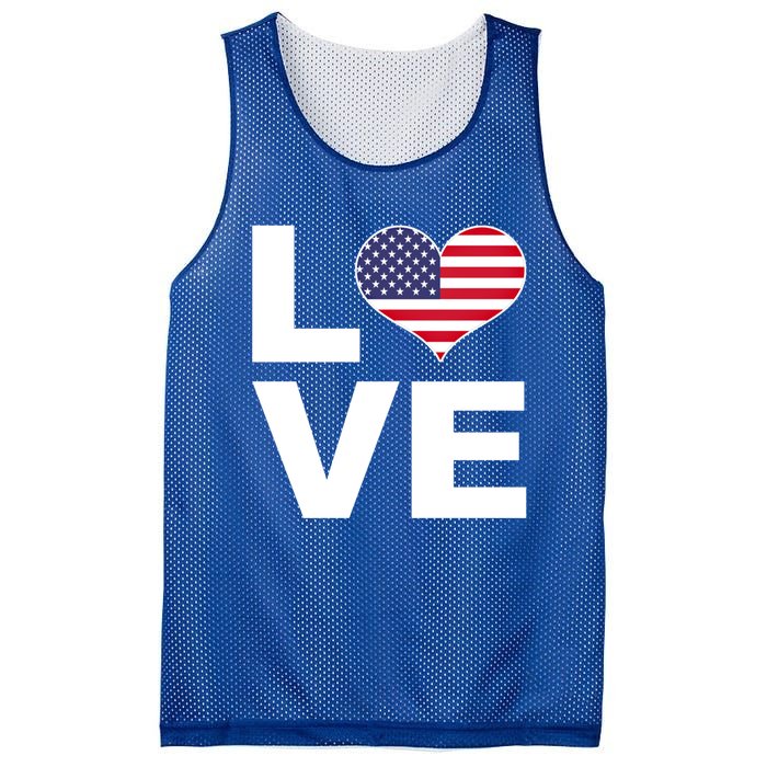 I Love Usa Funny Gift Heart Flag Usa Cute Gift Mesh Reversible Basketball Jersey Tank