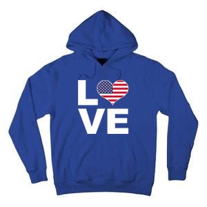 I Love Usa Funny Gift Heart Flag Usa Cute Gift Tall Hoodie