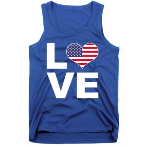 I Love Usa Funny Gift Heart Flag Usa Cute Gift Tank Top