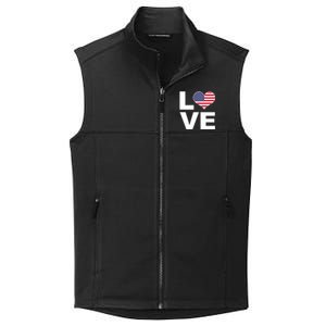 I Love Usa Funny Gift Heart Flag Usa Cute Gift Collective Smooth Fleece Vest