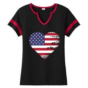 I Love Usa Cool Gift Ladies Halftime Notch Neck Tee