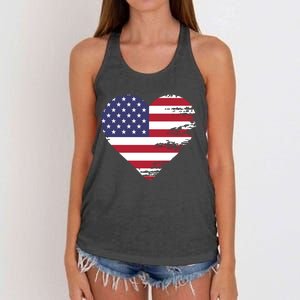 I Love Usa Cool Gift Women's Knotted Racerback Tank