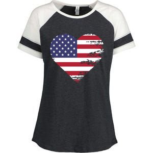 I Love Usa Cool Gift Enza Ladies Jersey Colorblock Tee