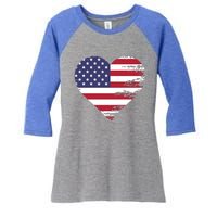 I Love Usa Cool Gift Women's Tri-Blend 3/4-Sleeve Raglan Shirt