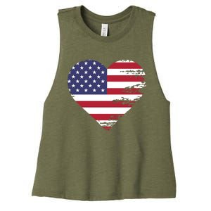 I Love Usa Cool Gift Women's Racerback Cropped Tank