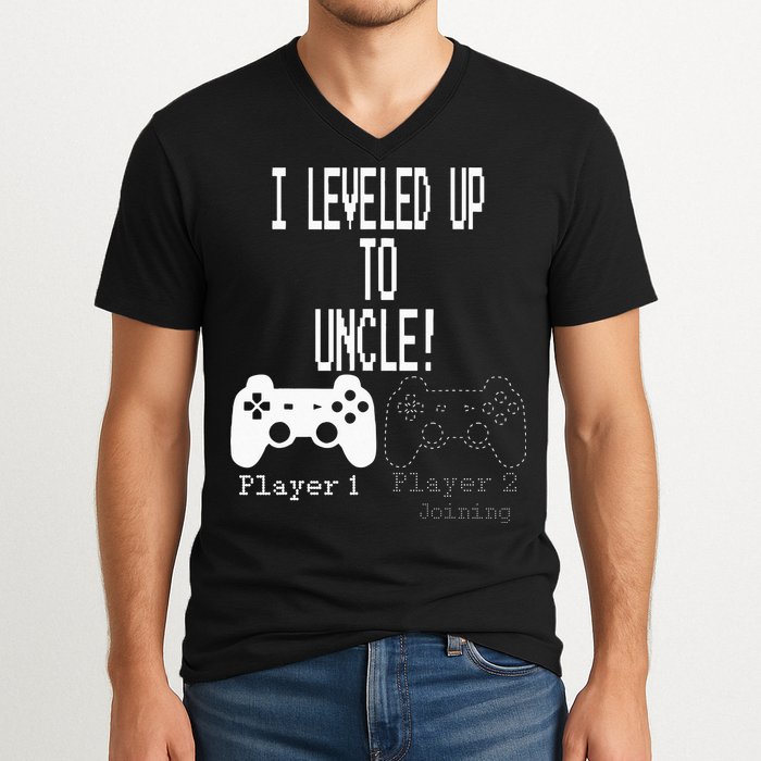 I Leveled Up To Uncle New Uncle Gaming V-Neck T-Shirt