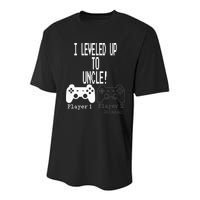 I Leveled Up To Uncle New Uncle Gaming Youth Performance Sprint T-Shirt