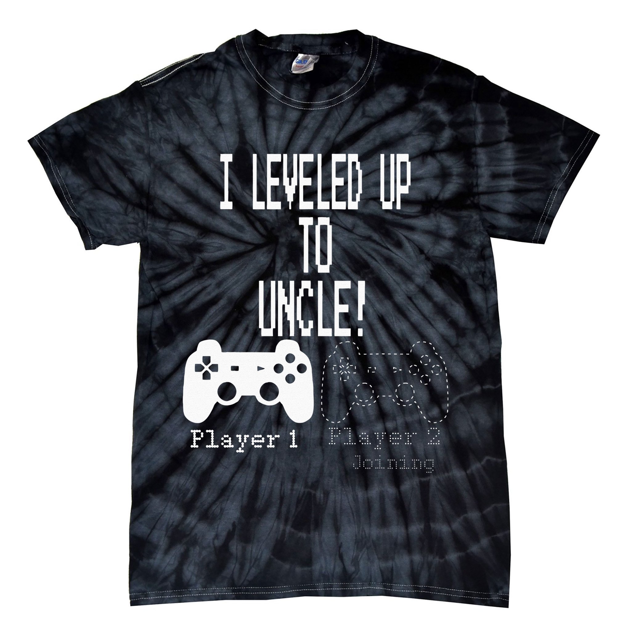 I Leveled Up To Uncle New Uncle Gaming Tie-Dye T-Shirt