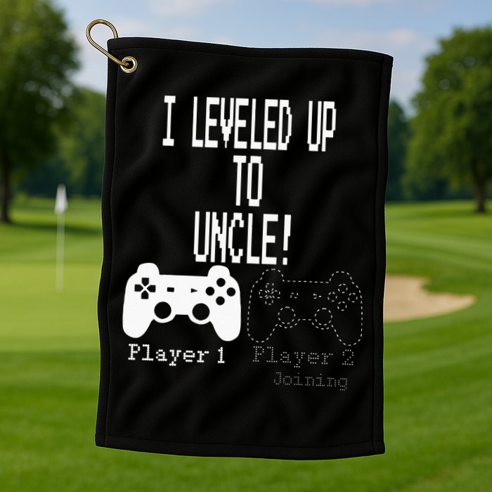 I Leveled Up To Uncle New Uncle Gaming Golf Towel