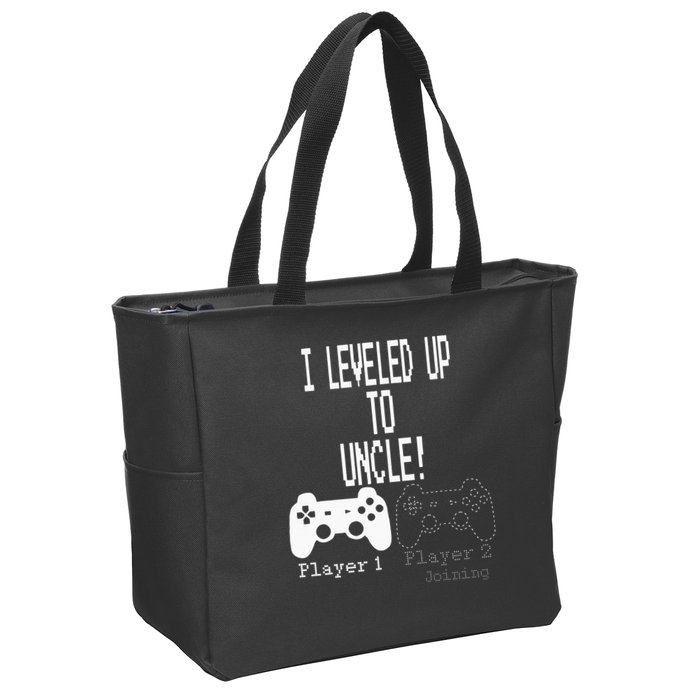 I Leveled Up To Uncle New Uncle Gaming Zip Tote Bag
