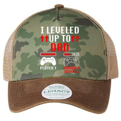 I Leveled Up To Dad Player 2 Loading Funny Gamer Match Gift Legacy Tie Dye Trucker Hat