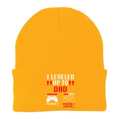 I Leveled Up To Dad Player 2 Loading Funny Gamer Match Gift Knit Cap Winter Beanie