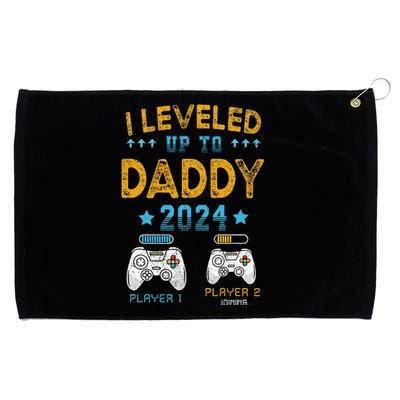 I Leveled Up To Daddy 2024 Funny Soon To Be Dad 2024 Grommeted Golf Towel