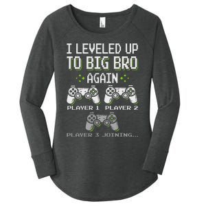 I Leveled Up To Big Bro Again Brother Gamer Funny Video Game Women's Perfect Tri Tunic Long Sleeve Shirt