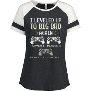 I Leveled Up To Big Bro Again Brother Gamer Funny Video Game Enza Ladies Jersey Colorblock Tee