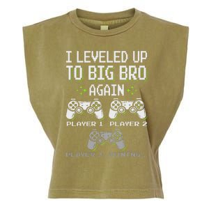 I Leveled Up To Big Bro Again Brother Gamer Funny Video Game Garment-Dyed Women's Muscle Tee