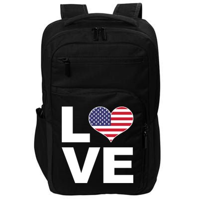 I Love Usa Great Gift Heart Flag Usa Gift Impact Tech Backpack