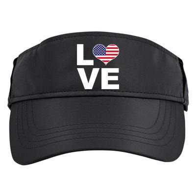 I Love Usa Great Gift Heart Flag Usa Gift Adult Drive Performance Visor
