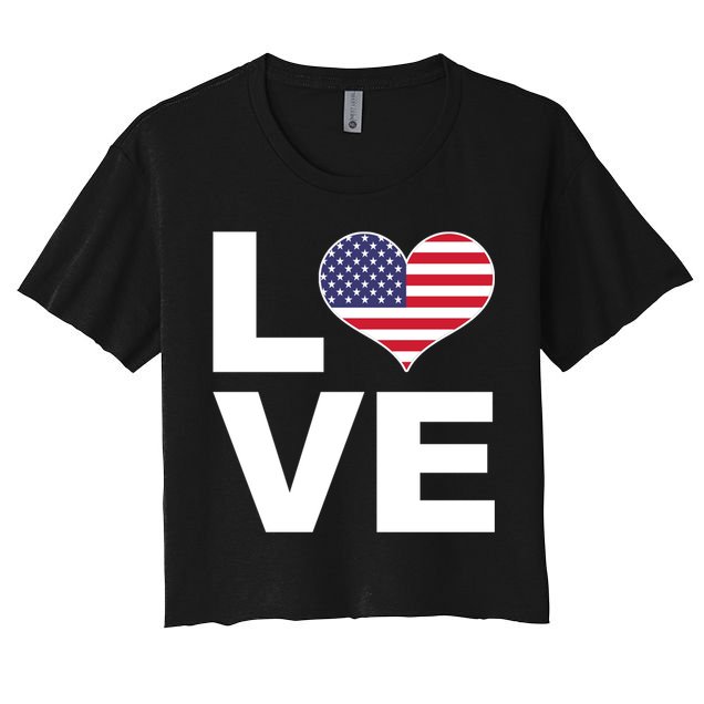 I Love Usa Great Gift Heart Flag Usa Gift Crop Top