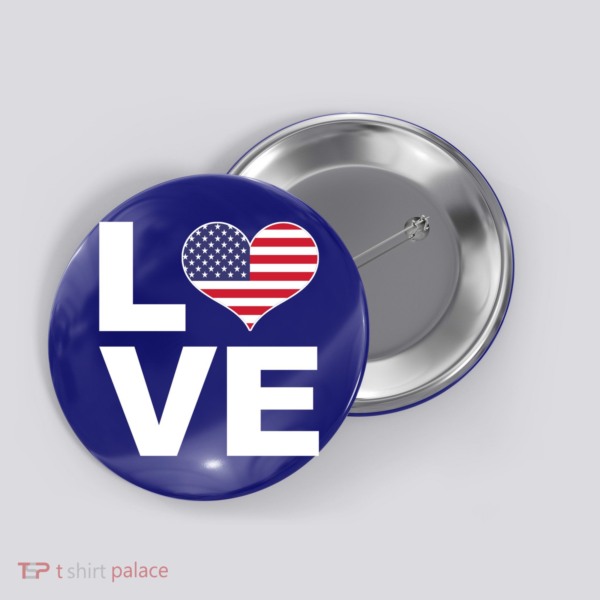 I Love Usa Great Gift Heart Flag Usa Gift Button